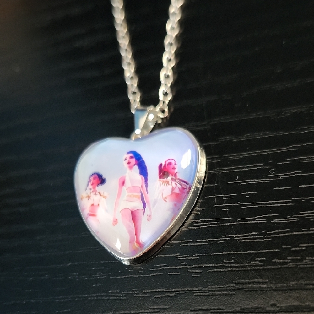 K-Pop Demon Hunters Huntrix Inspired Heart-Shaped Pendant Necklace